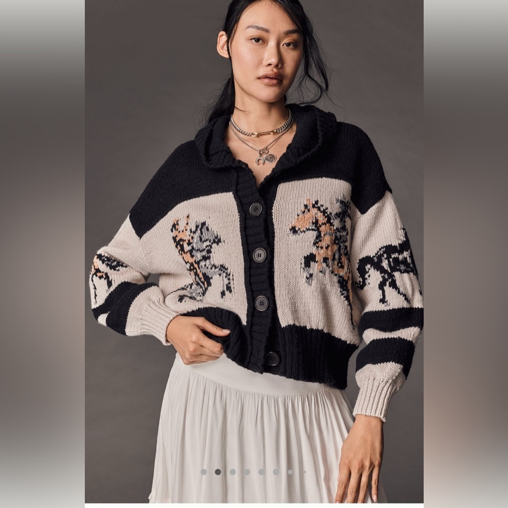 Anthropologie Pilcro Mustang Horse Graphic Cardigan Listing Ends 6/6